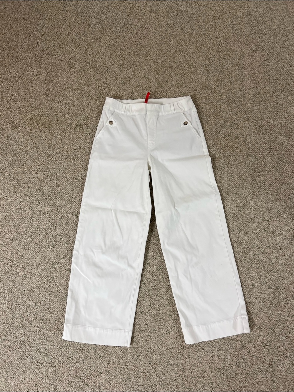 SPANX White High-Waist Wide-Leg Pants